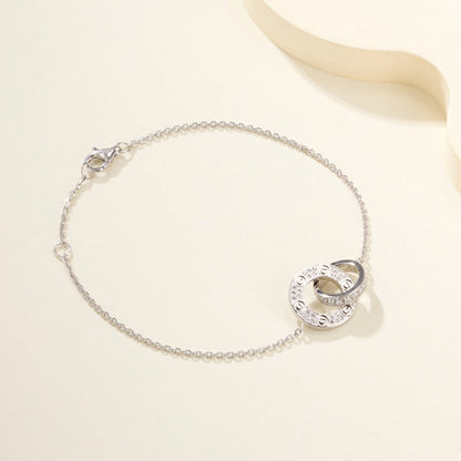 [⭐Hinora Jewelry]LOVE DOUBLE RING FULL DIAMOND BRACELET