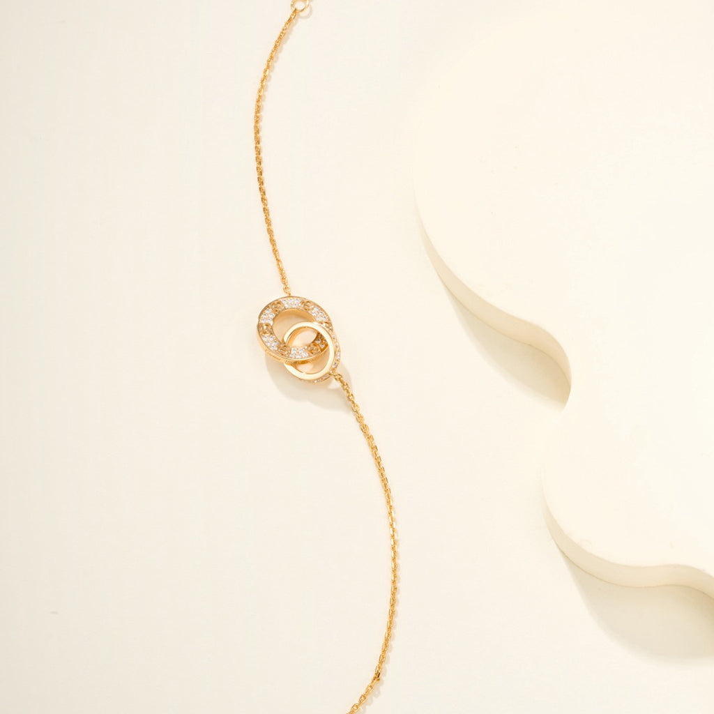 [⭐Hinora Jewelry]LOVE DOUBLE RING FULL DIAMOND BRACELET