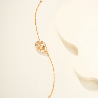 [⭐Hinora Jewelry]LOVE DOUBLE RING FULL DIAMOND BRACELET
