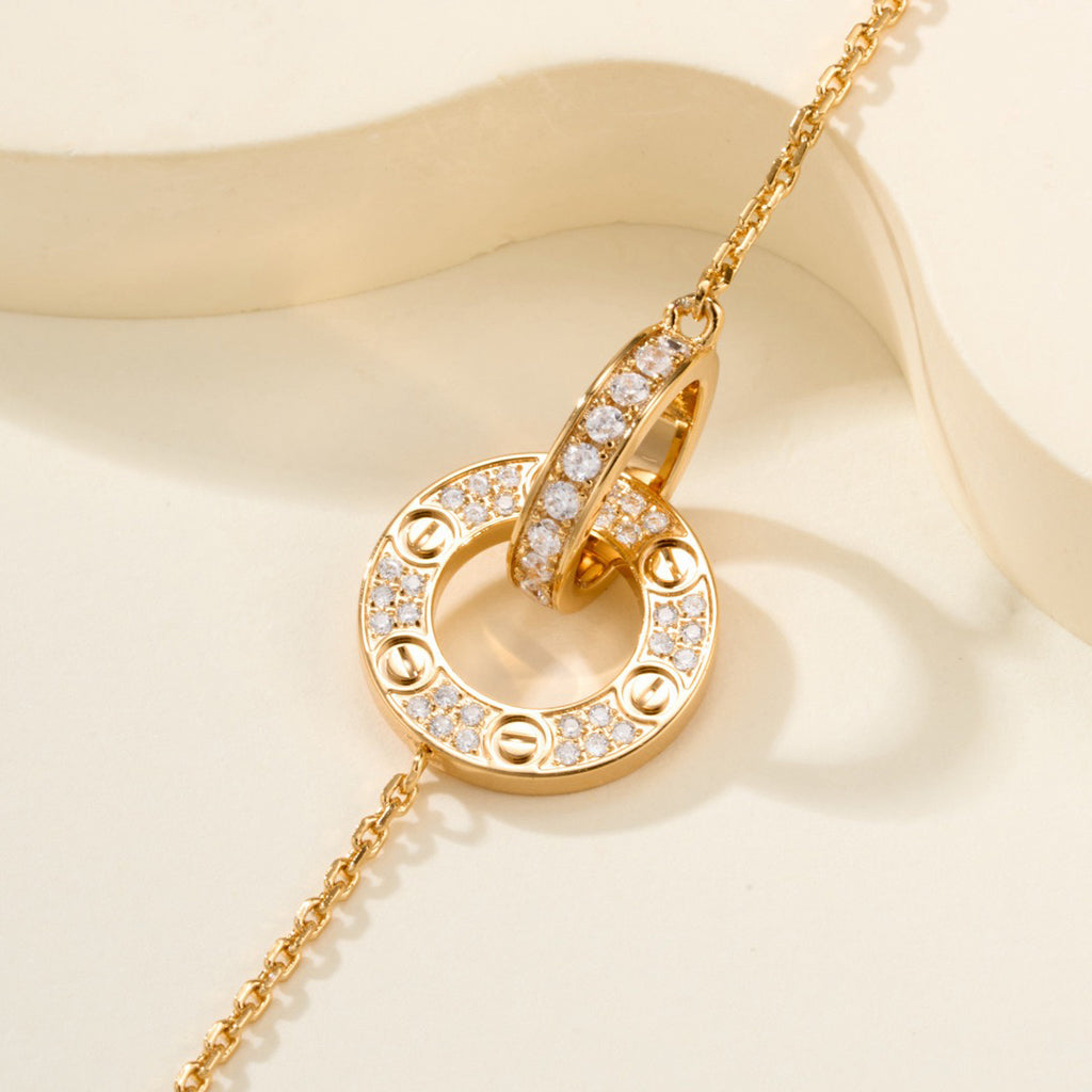 [⭐Hinora Jewelry]LOVE DOUBLE RING FULL DIAMOND BRACELET