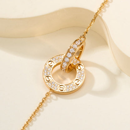 [⭐Hinora Jewelry]LOVE DOUBLE RING FULL DIAMOND BRACELET