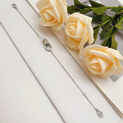 [⭐Hinora Jewelry]LOVE DOUBLE RING HALF DIAMOND BRACELET
