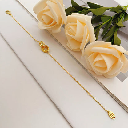 [⭐Hinora Jewelry]LOVE DOUBLE RING HALF DIAMOND BRACELET