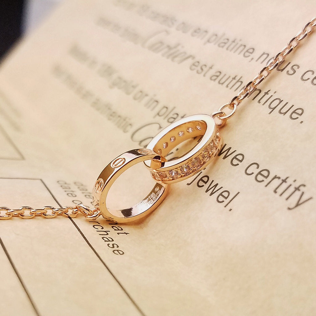 [⭐Hinora Jewelry]LOVE DOUBLE RING HALF DIAMOND BRACELET
