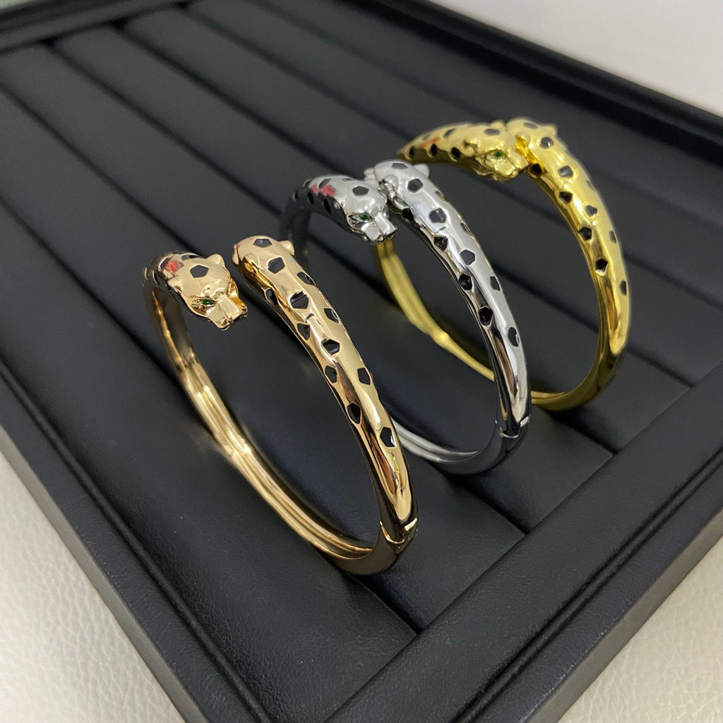 [⭐Hinora Jewelry]PANTHERE DOUBLE HEADED OPEN BRACELET