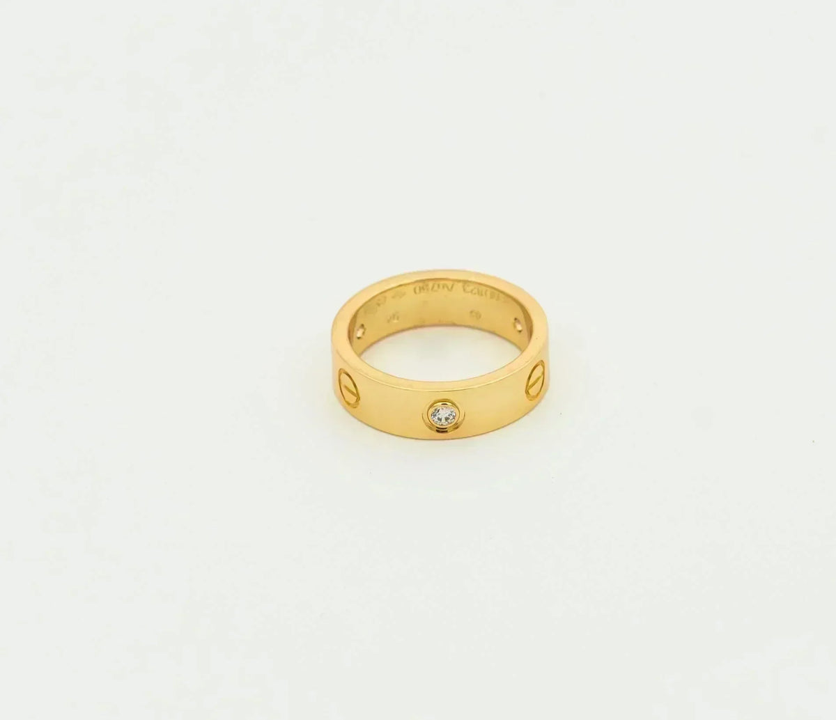 [⭐Hinora Jewelry]LOVE RING 5.5MM 3 DIAMONDS GOLD