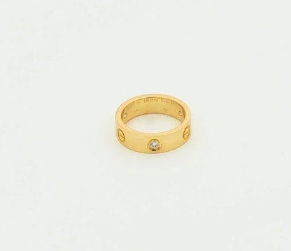 [⭐Hinora Jewelry]LOVE RING 5.5MM 3 DIAMONDS GOLD