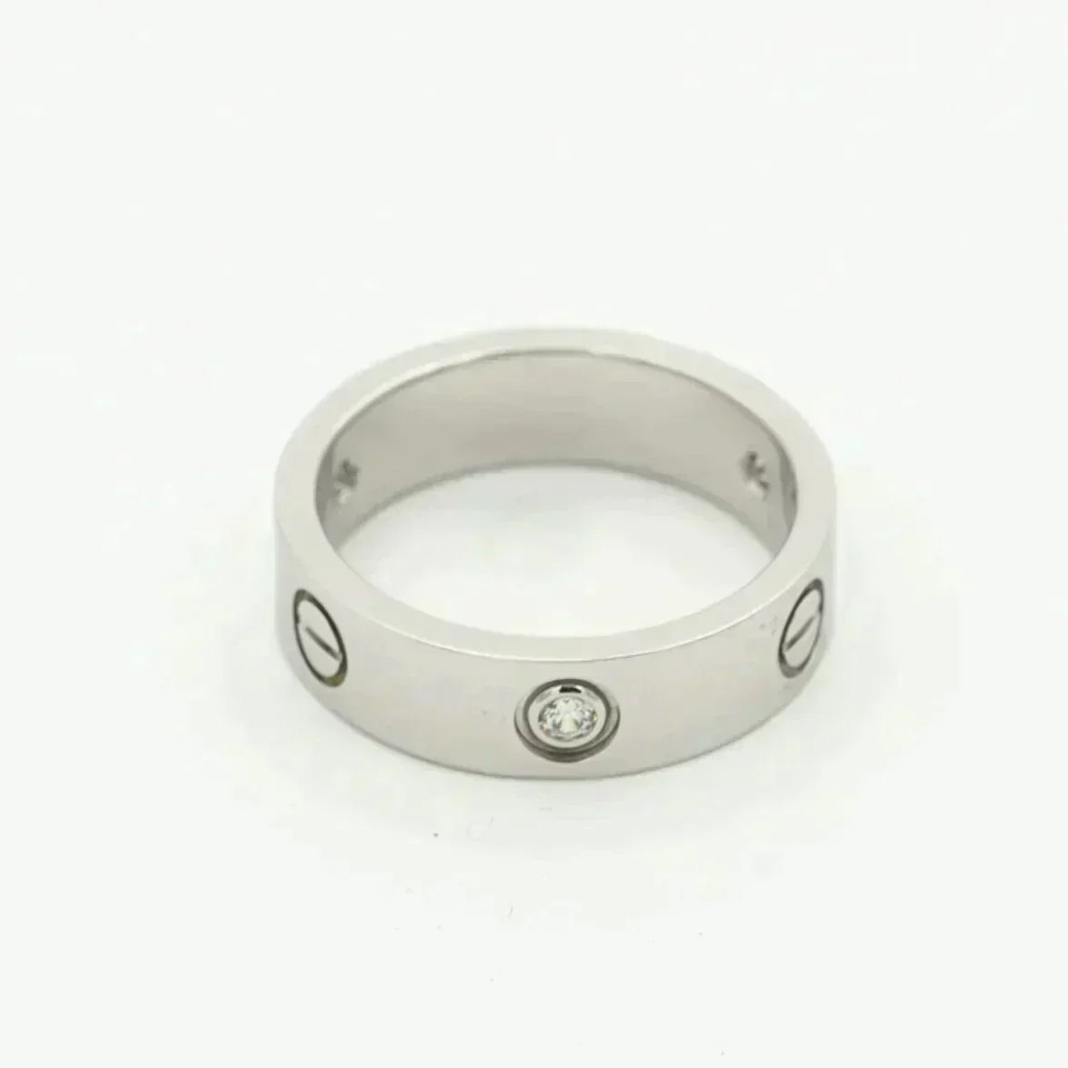 [⭐Hinora Jewelry]LOVE RING 5.5MM 3 DIAMONDS SILVER
