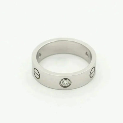 [⭐Hinora Jewelry]LOVE RING 5.5MM 3 DIAMONDS SILVER