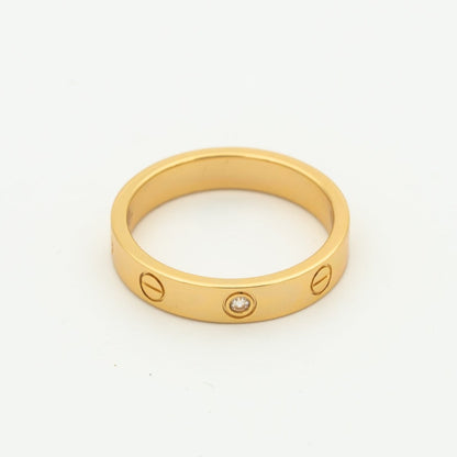 [⭐Hinora Jewelry]LOVE RING 4MM 1 DIAMOND PINK GOLD