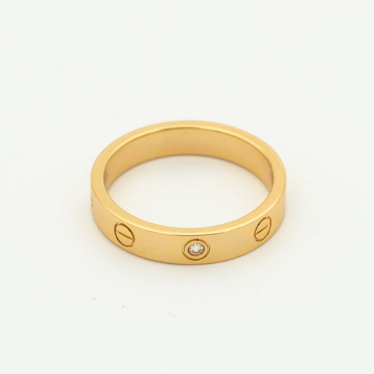 [⭐Hinora Jewelry]LOVE RING 4MM 1 DIAMOND PINK GOLD
