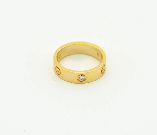 [⭐Hinora Jewelry]LOVE RING 4MM 1 DIAMOND GOLD