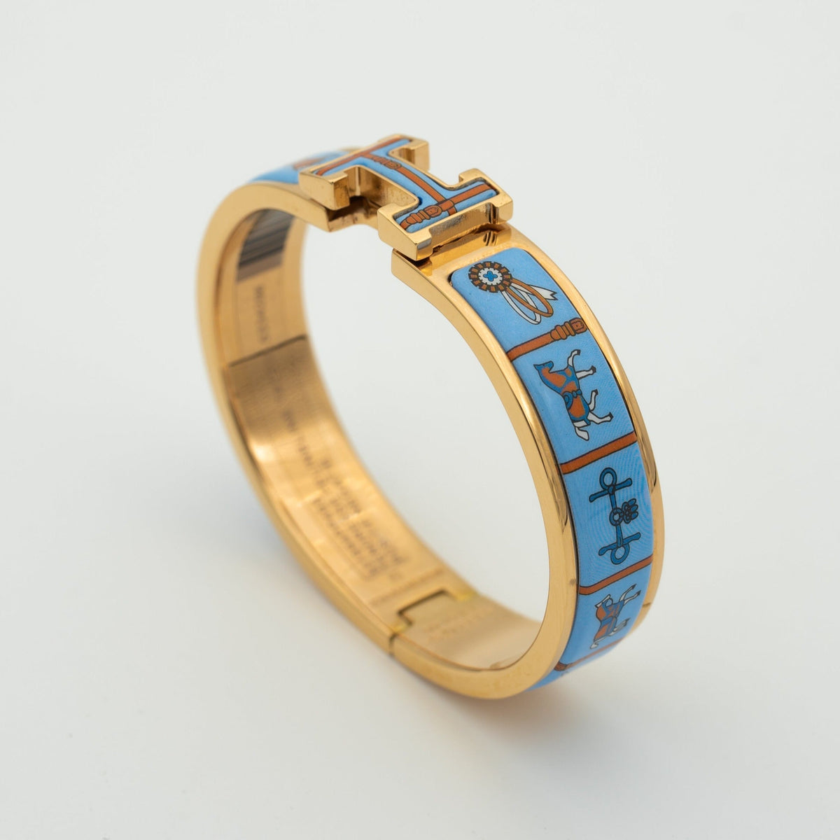 [⭐Hinora Jewelry]H PINK GOLD BRACELET BLUE CERAMIC