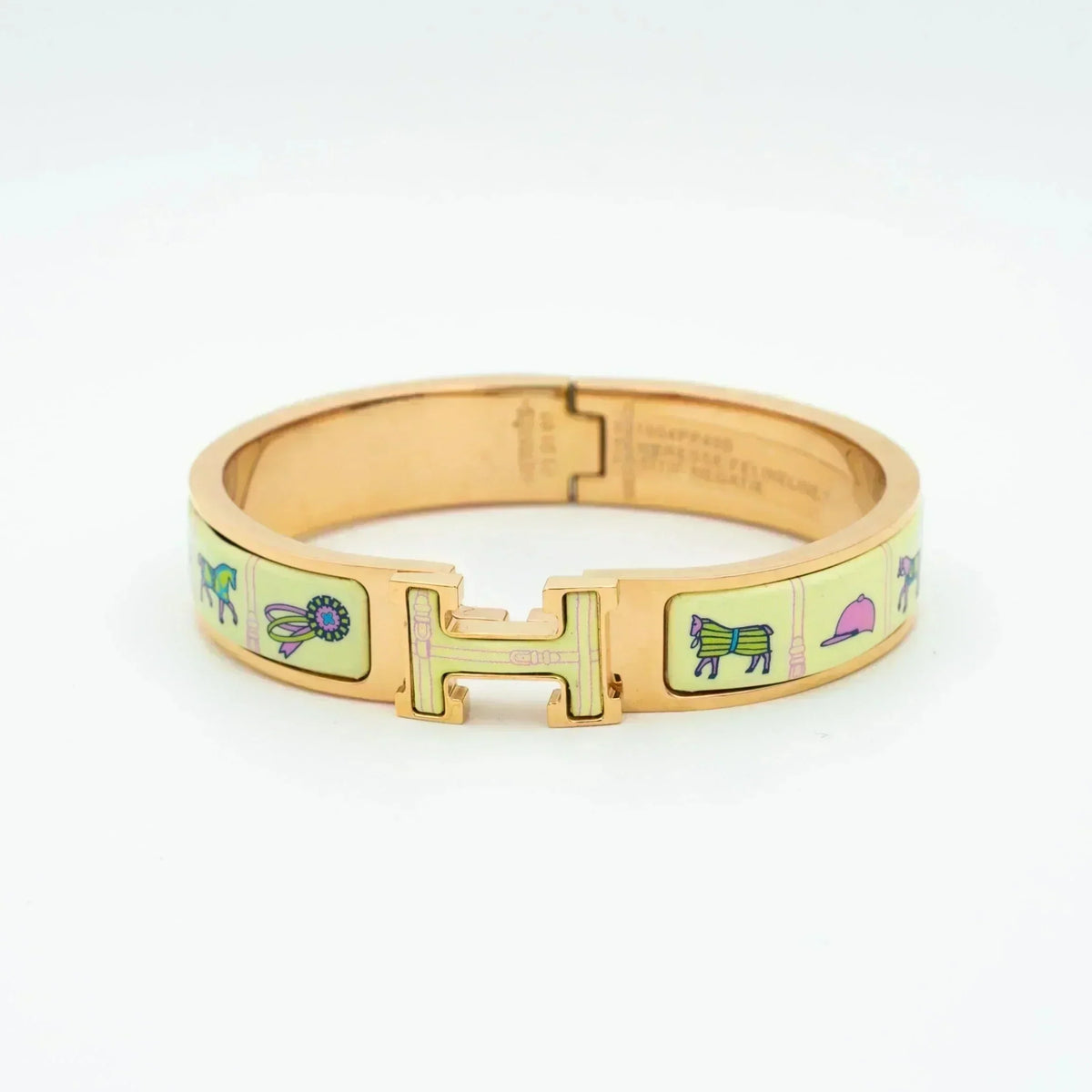 [⭐Hinora Jewelry]H PINK GOLD BRACELET CREAM CERAMIC
