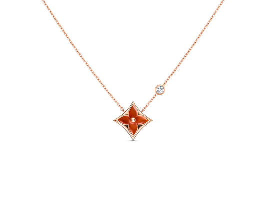 [⭐Hinora Jewelry]STAR NECKLACE PINK GOLD 1 DIAMOND