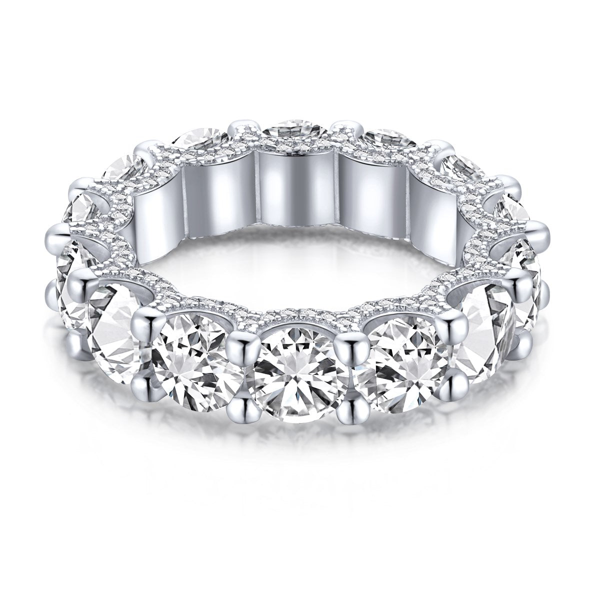 [Hinora Jewelry]Gorgeous Round Cut Tennis Ring