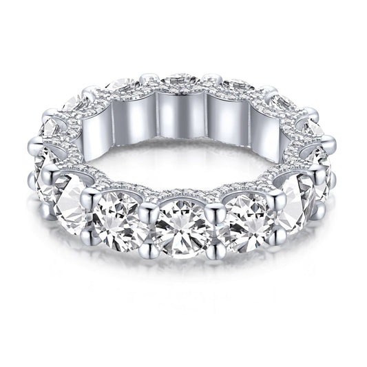 [Hinora Jewelry]Gorgeous Round Cut Tennis Ring