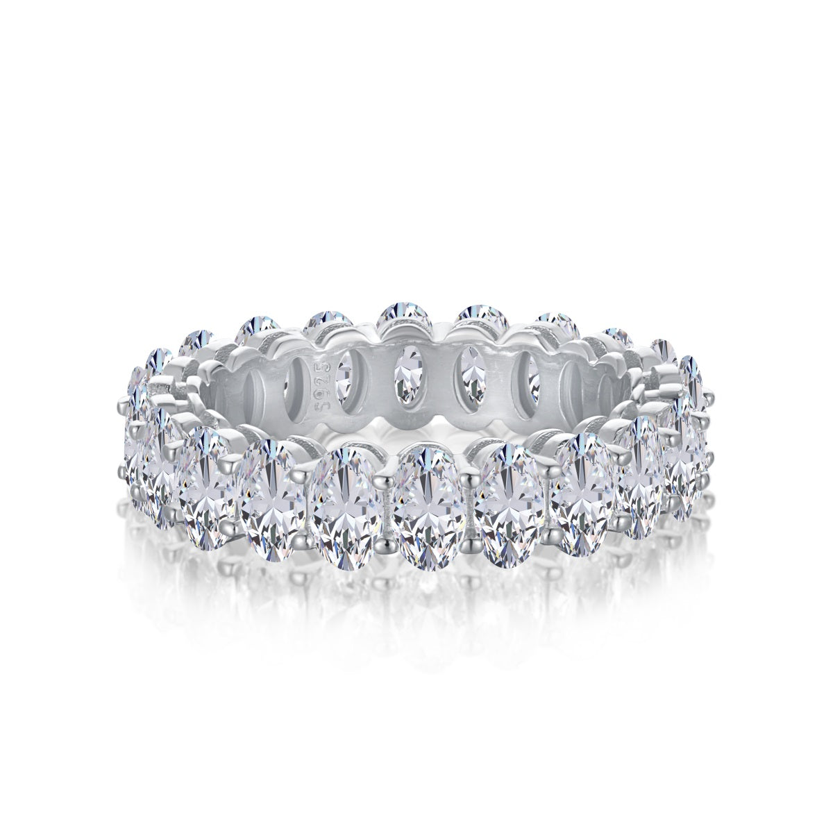 [Hinora Jewelry]Ornate Oval Cut Tennis Ring