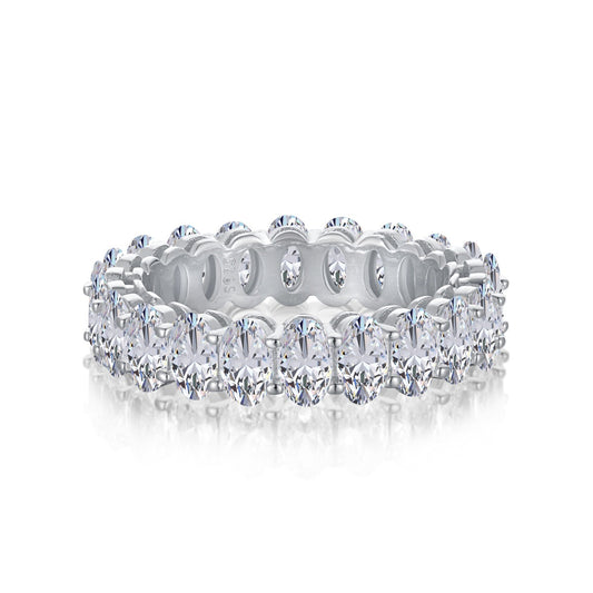 [Hinora Jewelry]Ornate Oval Cut Tennis Ring