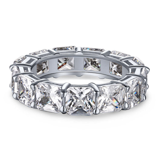 [Hinora Jewelry]Elegant Princess Cut Tennis Ring