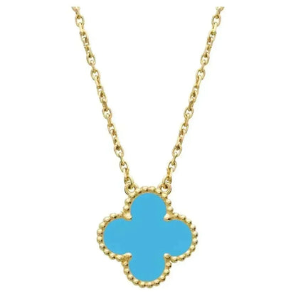 [⭐Hinora Jewelry]CLOVER 15MM VINTAGE TURQUOISE NECKLACE