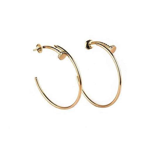 [⭐Hinora Jewelry]JUSTE EARRINGS GOLD DIAMONDS 1.8MM