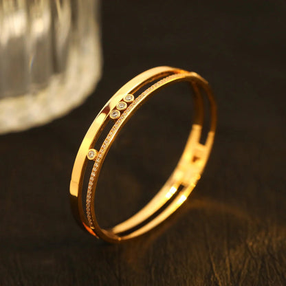 [⭐Hinora Jewelry]Move Romane Diamond Bangle Bracelet
