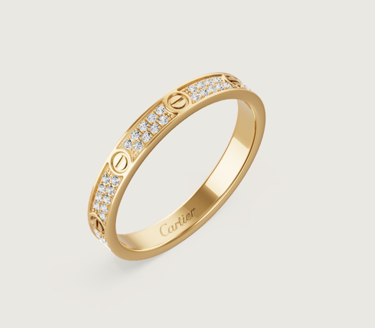 [⭐Hinora Jewelry]LOVE RING 2.6mm-wide full-diamond ring Gold