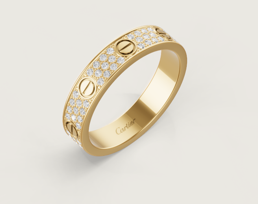 [⭐Hinora Jewelry]LOVE RING 4mm-wide full-diamond ring GOLD