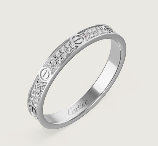 [⭐Hinora Jewelry]LOVE RING 2.6mm-wide full-diamond ring silver