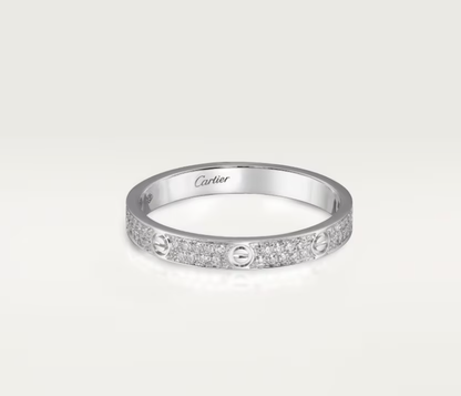 [⭐Hinora Jewelry]LOVE RING 2.6mm-wide full-diamond ring silver