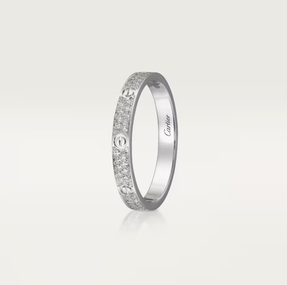 [⭐Hinora Jewelry]LOVE RING 2.6mm-wide full-diamond ring silver