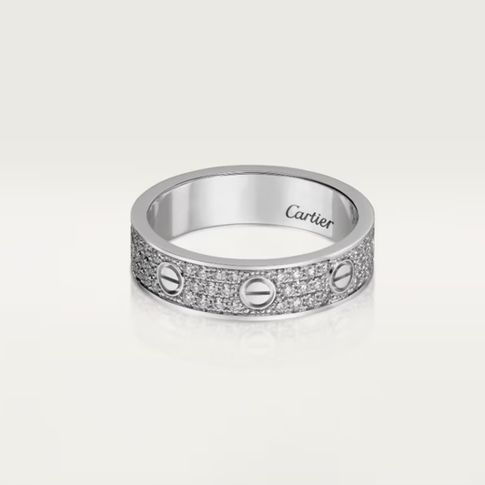 [⭐Hinora Jewelry]LOVE RING 4mm-wide full-diamond ring silver