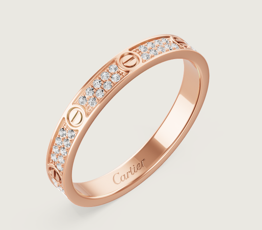 [⭐Hinora Jewelry]LOVE RING 2.6mm-wide full-diamond ring Rose Gold