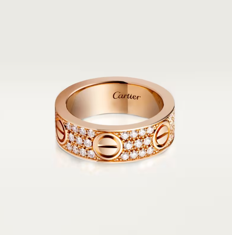 [⭐Hinora Jewelry]LOVE RING 6.5mm-wide full-diamond ring Rose Gold