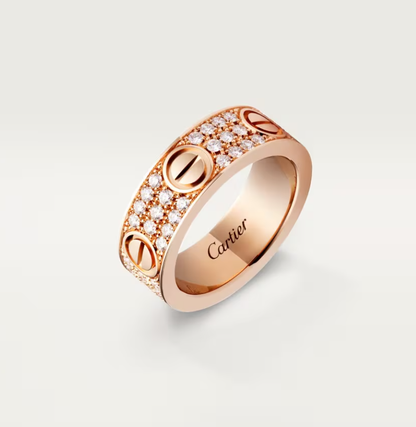 [⭐Hinora Jewelry]LOVE RING 6.5mm-wide full-diamond ring Rose Gold