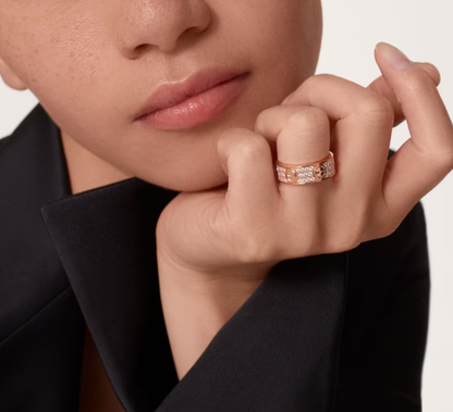 [⭐Hinora Jewelry]LOVE RING 6.5mm-wide full-diamond ring Rose Gold