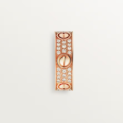 [⭐Hinora Jewelry]LOVE RING 6.5mm-wide full-diamond ring Rose Gold