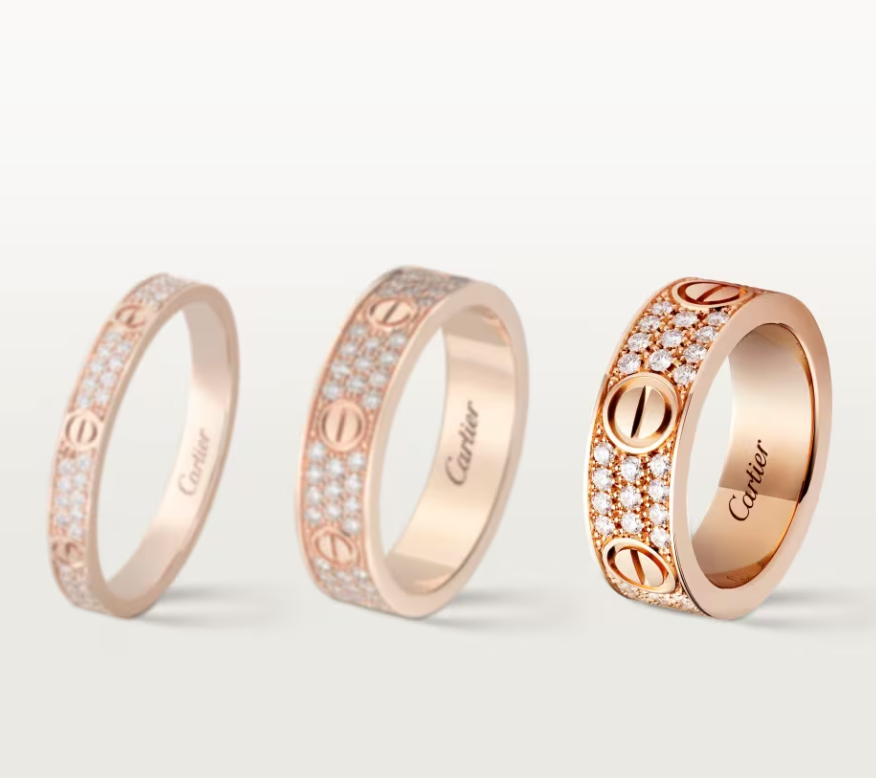 [⭐Hinora Jewelry]LOVE RING 6.5mm-wide full-diamond ring Rose Gold