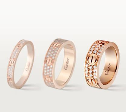 [⭐Hinora Jewelry]LOVE RING 6.5mm-wide full-diamond ring Rose Gold