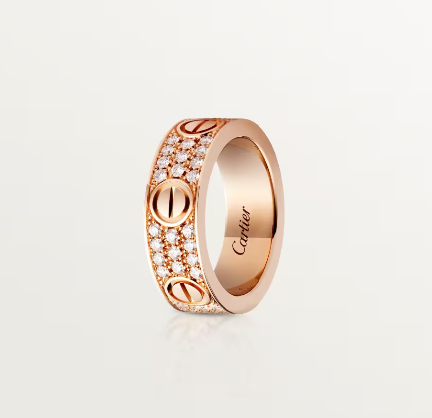 [⭐Hinora Jewelry]LOVE RING 6.5mm-wide full-diamond ring Rose Gold