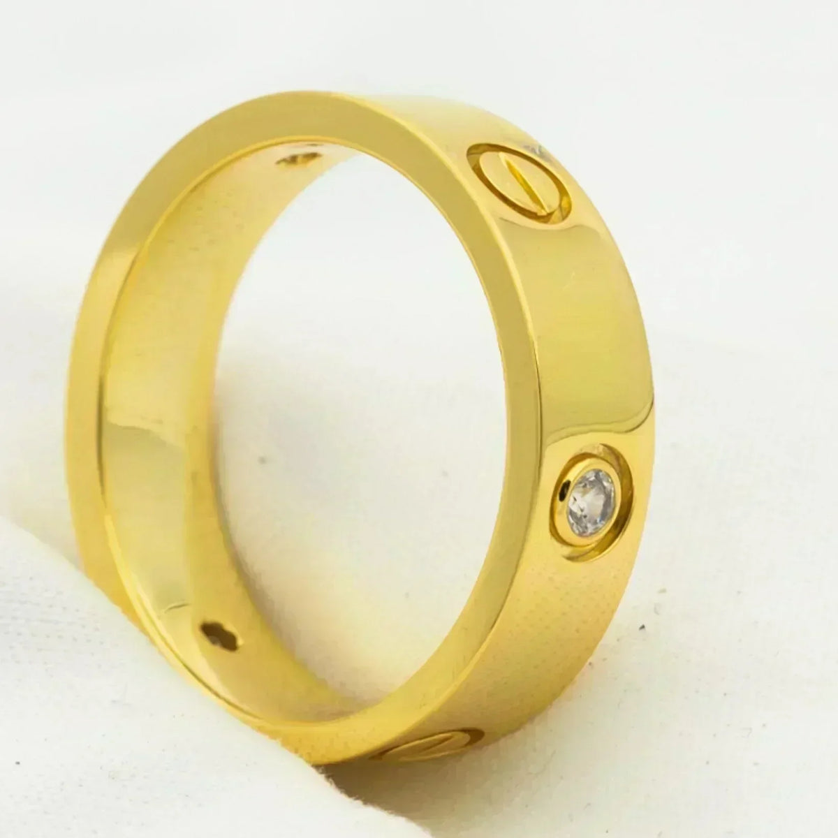[⭐Hinora Jewelry]LOVE RING 5.5MM 3 DIAMONDS GOLD