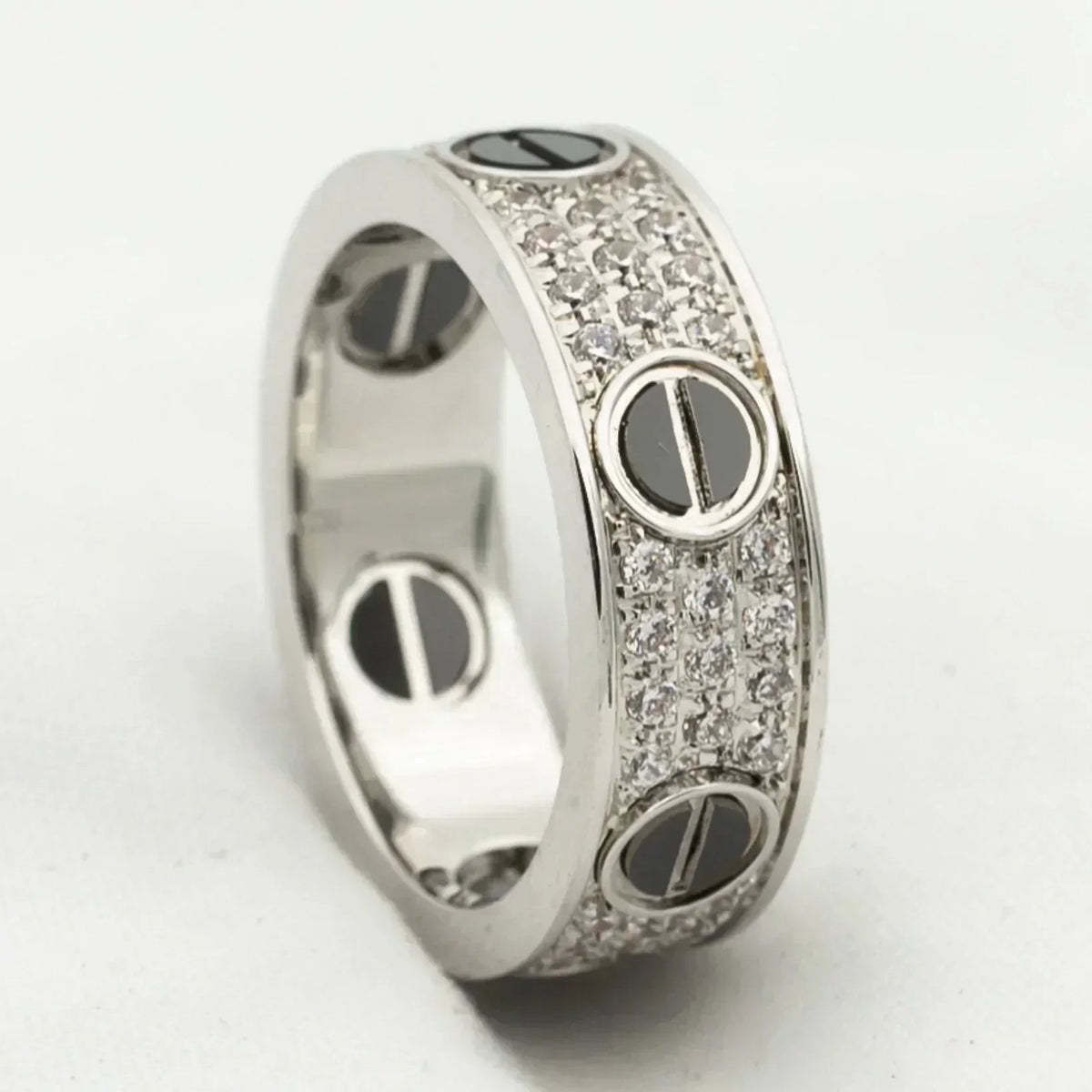 [⭐Hinora Jewelry]LOVE RING 5.5MM DIAMONDS PAVED CERAMIC