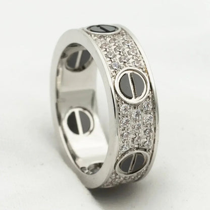 [⭐Hinora Jewelry]LOVE RING 5.5MM DIAMONDS PAVED CERAMIC