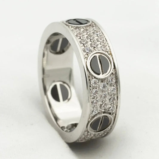 [⭐Hinora Jewelry]LOVE RING 5.5MM DIAMONDS PAVED CERAMIC