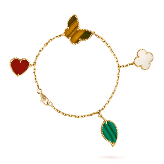 [⭐Hinora Jewelry]LUCKY SPRING 5 MOTIF GOLD BRACELET