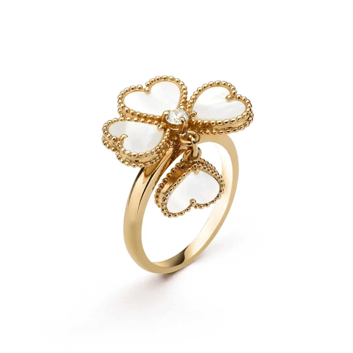 [⭐Hinora Jewelry]SWEET CLOVER WHITE MOP RING