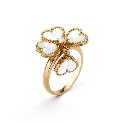 [⭐Hinora Jewelry]SWEET CLOVER WHITE MOP RING
