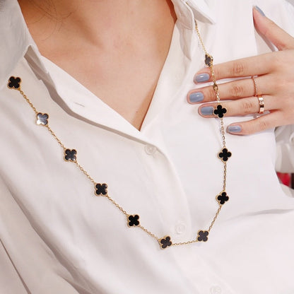 [⭐Hinora Jewelry]CLOVER 20 MOTIFS ONYX ROSE GOLD