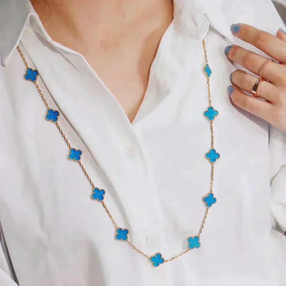 [⭐Hinora Jewelry]CLOVER 20 MOTIFS TURQUOISE GOLD